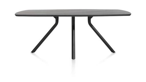 XOOON Arvada, Tisch 160 x 100 cm. - ovale - zentralem Fuß kurz - Schwarz - 1