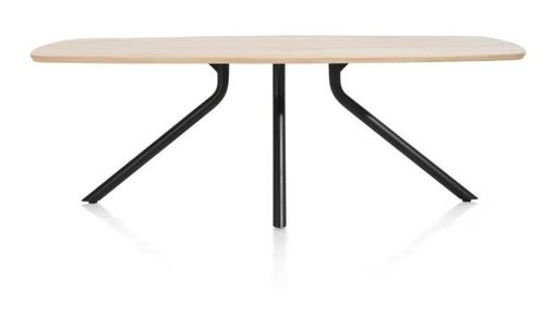 XOOON Arvada, Tisch 190 x 100 cm. - ovale - zentralem Fuß lang - Beige, Braun - 1