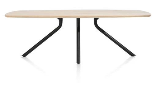 XOOON Arvada, Tisch 220 x 110 cm. - ovale - zentralem Fuß lang - Beige, Braun - 1