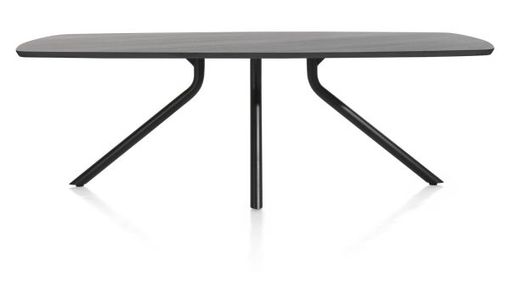 XOOON Arvada, Tisch 220 x 110 cm. - ovale - zentralem Fuß lang - Schwarz - 1