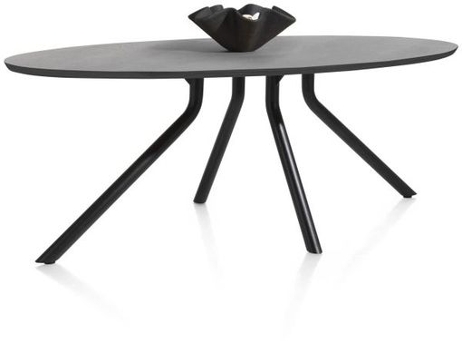 XOOON Arvada, Tisch 220 x 110 cm. - Ellipse - zentralem Fuß lang - Schwarz - 2