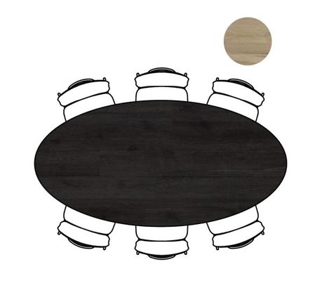 XOOON Arvada, Tisch 220 x 110 cm. - Ellipse - zentralem Fuß lang - Schwarz - 3