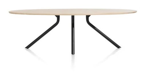XOOON Arvada, Tisch 250 x 110 cm. - Ellipse - zentralem Fuß lang - Beige, Braun - 1
