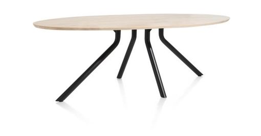 XOOON Arvada, Tisch 250 x 110 cm. - Ellipse - zentralem Fuß lang - Beige, Braun - 2