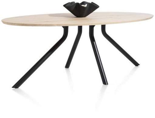 XOOON Arvada, Tisch 250 x 110 cm. - Ellipse - zentralem Fuß lang - Beige, Braun - 4