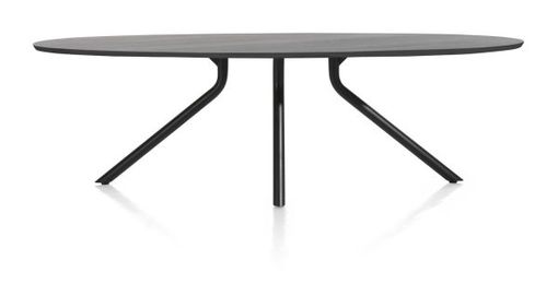 XOOON Arvada, Tisch 250 x 110 cm. - Ellipse - zentralem Fuß lang - Schwarz - 1