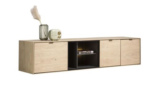 XOOON Elements, Lowboard 210 cm. - zum aufhängen + 2-Türen + Klappe + 3-Nischen + Led -  - 2