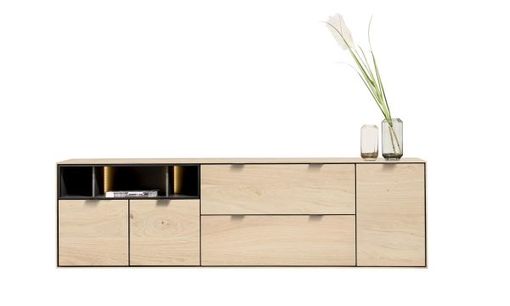 XOOON Elements, Sideboard 210 cm. - 3-Türen + 2-Laden + 3-Nischen + Led -  - 1