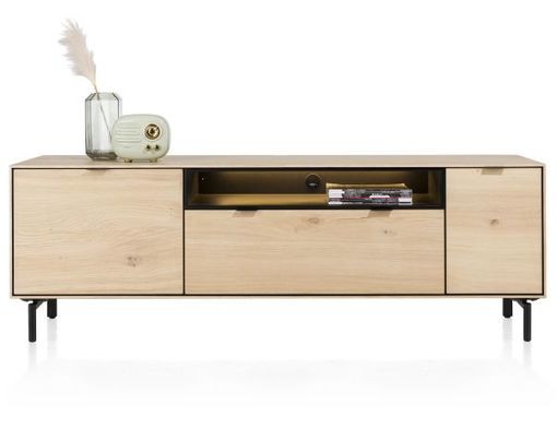 XOOON Elements, Lowboard 180 cm - zum aufhängen + 1-Tür + 1-Lade + Klappe + 1-Nische + Led inkl Metallfüße -  - 1