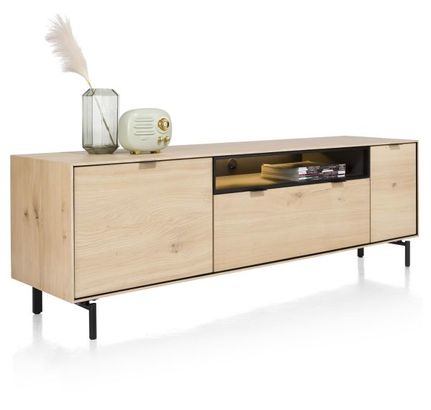 XOOON Elements, Lowboard 180 cm - zum aufhängen + 1-Tür + 1-Lade + Klappe + 1-Nische + Led inkl Metallfüße -  - 2