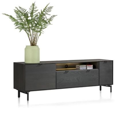 XOOON Elements, Lowboard 180 cm - zum aufhängen + 1-Tür + 1-Lade + Klappe + 1-Nische + Led inkl Metallfüße -  - 2