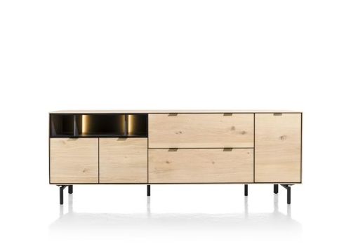 XOOON Elements, Sideboard 210 cm. - 3-Türen + 2-Laden + 3-Nischen + Led inkl. Metallfüße -  - 4