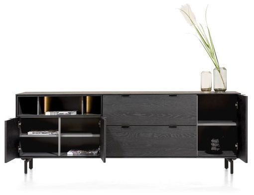 XOOON Elements, Sideboard 210 cm. - 3-Türen + 2-Laden + 3-Nischen + Led inkl. Metallfüße -  - 3