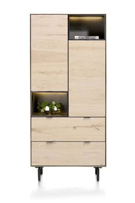 XOOON Elements, Schrank 90 cm. - 2-Türen + 2-Laden + 2-Nischen + Led inkl. Metallfüße -  - 1