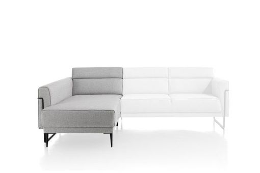 XOOON Fiskardo, Longchair mit langem Armlehne - links - Schwarz/ Anthrazit, Blau, Braun, Grau, Gruen, Orange, Pink, Rot, Taupe, Weiss, Gelb - 11