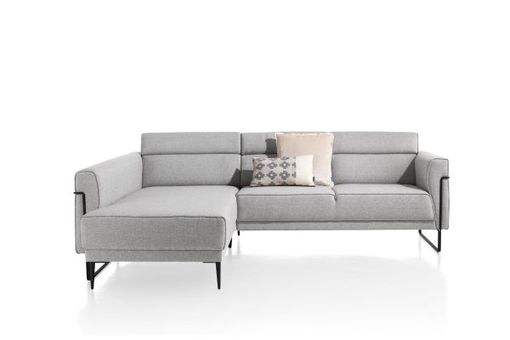 XOOON Fiskardo, Longchair mit langem Armlehne - links - Schwarz/ Anthrazit, Blau, Braun, Grau, Gruen, Orange, Pink, Rot, Taupe, Weiss, Gelb - 13