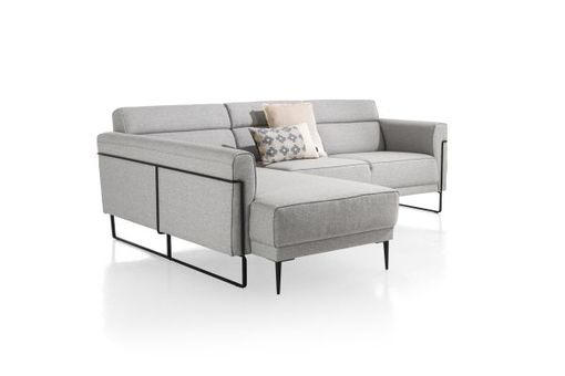 XOOON Fiskardo, Longchair mit langem Armlehne - links - Schwarz/ Anthrazit, Blau, Braun, Grau, Gruen, Orange, Pink, Rot, Taupe, Weiss, Gelb - 14