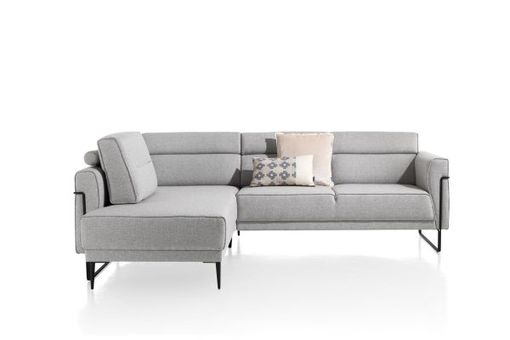 XOOON Fiskardo, Longchair mit langem Armlehne - links - Schwarz/ Anthrazit, Blau, Braun, Grau, Gruen, Orange, Pink, Rot, Taupe, Weiss, Gelb - 15