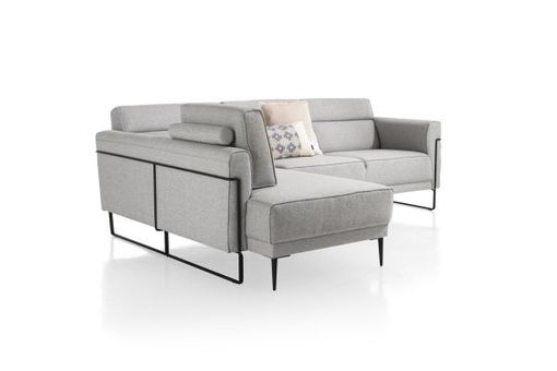 XOOON Fiskardo, Longchair mit langem Armlehne - links - Schwarz/ Anthrazit, Blau, Braun, Grau, Gruen, Orange, Pink, Rot, Taupe, Weiss, Gelb - 16