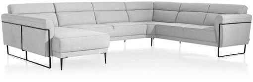 XOOON Fiskardo, Longchair mit langem Armlehne - links - Schwarz/ Anthrazit, Blau, Braun, Grau, Gruen, Orange, Pink, Rot, Taupe, Weiss, Gelb - 19