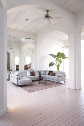 XOOON Fiskardo, Longchair mit langem Armlehne - links - Schwarz/ Anthrazit, Blau, Braun, Grau, Gruen, Orange, Pink, Rot, Taupe, Weiss, Gelb - 21