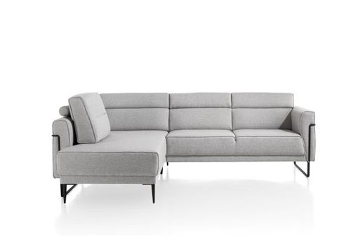 XOOON Fiskardo, Longchair mit langem Armlehne - links - Schwarz/ Anthrazit, Blau, Braun, Grau, Gruen, Orange, Pink, Rot, Taupe, Weiss, Gelb - 4