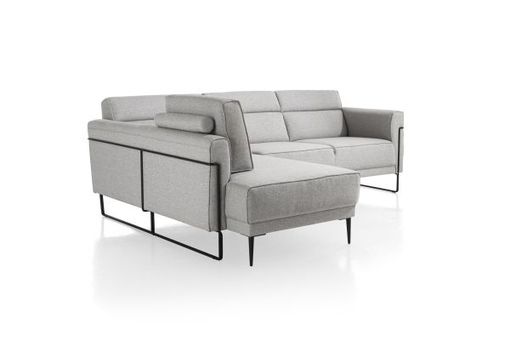 XOOON Fiskardo, Longchair mit langem Armlehne - links - Schwarz/ Anthrazit, Blau, Braun, Grau, Gruen, Orange, Pink, Rot, Taupe, Weiss, Gelb - 5