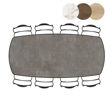 XOOON Masura, Tisch ovale - 240 x 110 cm - Schwarz, Grau - 3