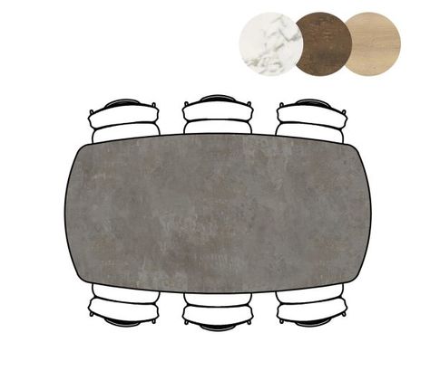 XOOON Masura, Tisch ovale - 200 x 105 cm - Schwarz, Grau - 3