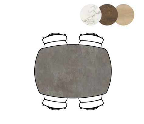 XOOON Masura, Tisch ovale - 150 x 105 cm - Schwarz, Grau - 3