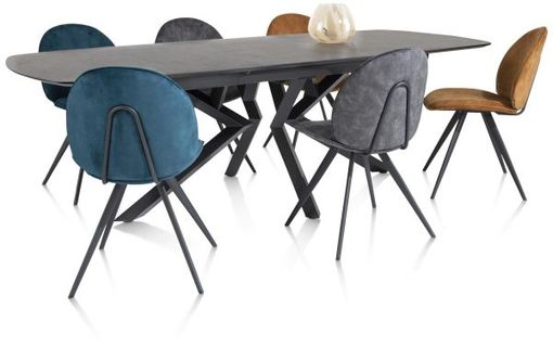 XOOON Masura, Ausziehtisch ovale - 180 (+ 60) x 110 cm - Schwarz, Grau - 12