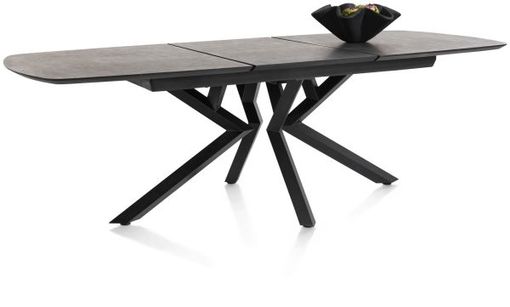 XOOON Masura, Ausziehtisch ovale - 180 (+ 60) x 110 cm - Schwarz, Grau - 3