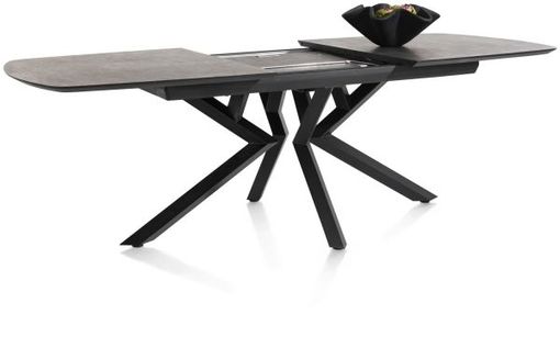 XOOON Masura, Ausziehtisch ovale - 180 (+ 60) x 110 cm - Schwarz, Grau - 4