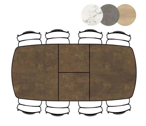 XOOON Masura, Ausziehtisch ovale - 180 (+ 60) x 110 cm - Braun - 7