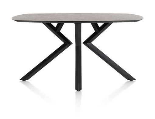 XOOON Masura, Tresentisch ovale - 200 x 105 cm - (Hoehe 92 cm) - Schwarz, Grau - 1