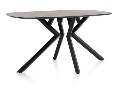 XOOON Masura, Tresentisch ovale - 200 x 105 cm - (Hoehe 92 cm) - Schwarz, Grau - 2