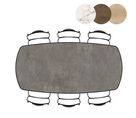 XOOON Masura, Tresentisch ovale - 200 x 105 cm - (Hoehe 92 cm) - Schwarz, Grau - 3