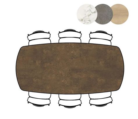 XOOON Masura, Tresentisch ovale - 200 x 105 cm - (Hoehe 92 cm) - Braun - 3