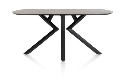 XOOON Masura, Tresentisch ovale - 240 x 110 cm - (Hoehe 92 cm) - Schwarz, Grau - 1