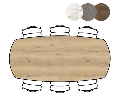 XOOON Masura, Tresentisch ovale - 240 x 110 cm - (Hoehe 92 cm) - Beige, Braun - 2