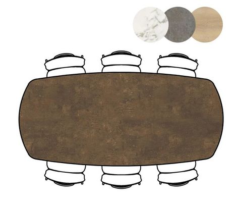 XOOON Masura, Tresentisch ovale - 240 x 110 cm - (Hoehe 92 cm) - Braun - 2