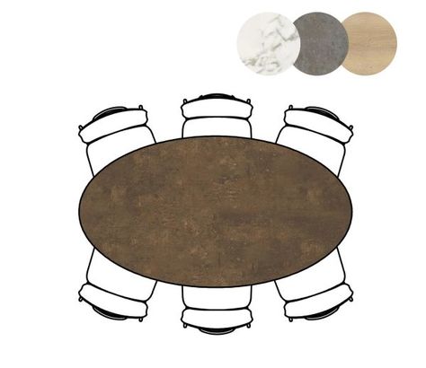 XOOON Masura, Tisch Ellipse - 180 x 100 cm - Braun - 3