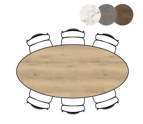 XOOON Masura, Tisch Ellipse - 220 x 105 cm - Beige, Braun - 3