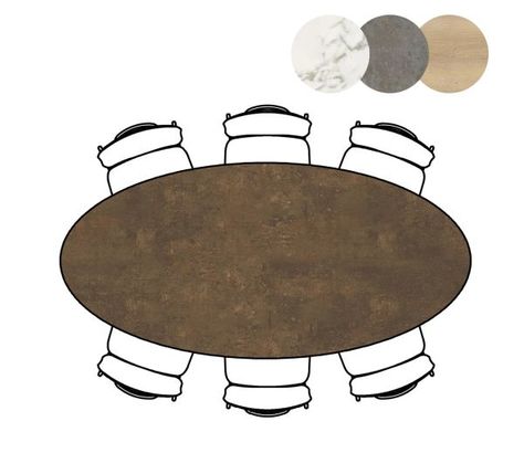 XOOON Masura, Tisch Ellipse - 220 x 105 cm - Braun - 3