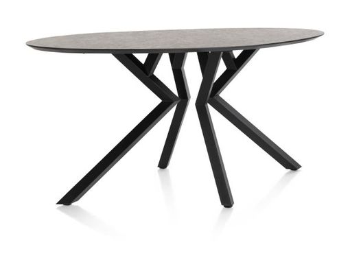 XOOON Masura, Tresentisch Ellipse - 180 x 100 cm (Hoehe 92 cm) - Schwarz, Grau - 2