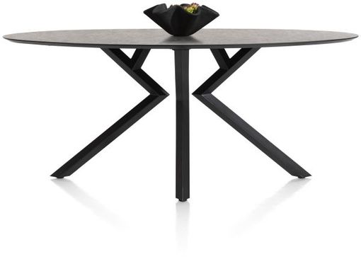 XOOON Masura, Tresentisch Ellipse - 220 x 105 cm (Hoehe 92 cm) - Schwarz, Grau - 1