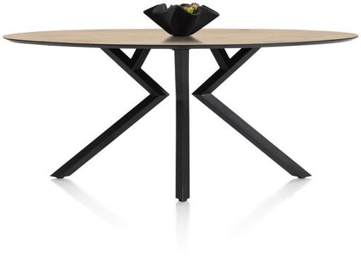 XOOON Masura, Tresentisch Ellipse - 220 x 105 cm (Hoehe 92 cm) - Beige, Braun - 1