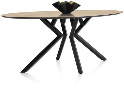 XOOON Masura, Tresentisch Ellipse - 220 x 105 cm (Hoehe 92 cm) - Beige, Braun - 2