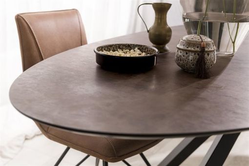 XOOON Masura, Tresentisch ovale - 150 x 105 cm - (Hoehe 92 cm) - Schwarz, Grau - 11