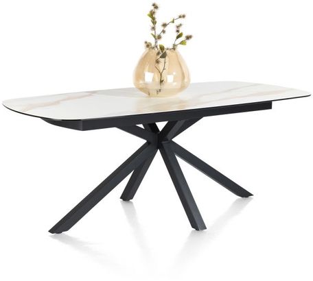 XOOON Montello, Tisch 200 x 100 cm -  zentralem Fuss - Keramikplatte - Beige, Weiß - 3